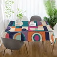 thumbnail image 3 of Yayeee Tablecloths 54" x 54" Rectangle Wrinkle Resistant Party Table Cover, Orange Geometric, 3 of 8