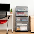 thumbnail image 3 of IRIS USA 5 Drawers Plastic Wide Chest Storage with Casters, Black, 3 of 9