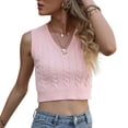 thumbnail image 1 of Chaleco de punto Las mujeres de punto Crop Top sin mangas acanalado con cuello en V Pullover Chaleco Sexy Bodycon Cami Tank Tops 1 1, 1 of 5