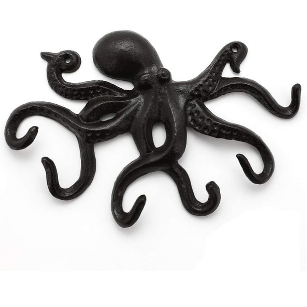 ChasBete Key Hooks for Wall, Octopus Decor Key Holder, Rustic