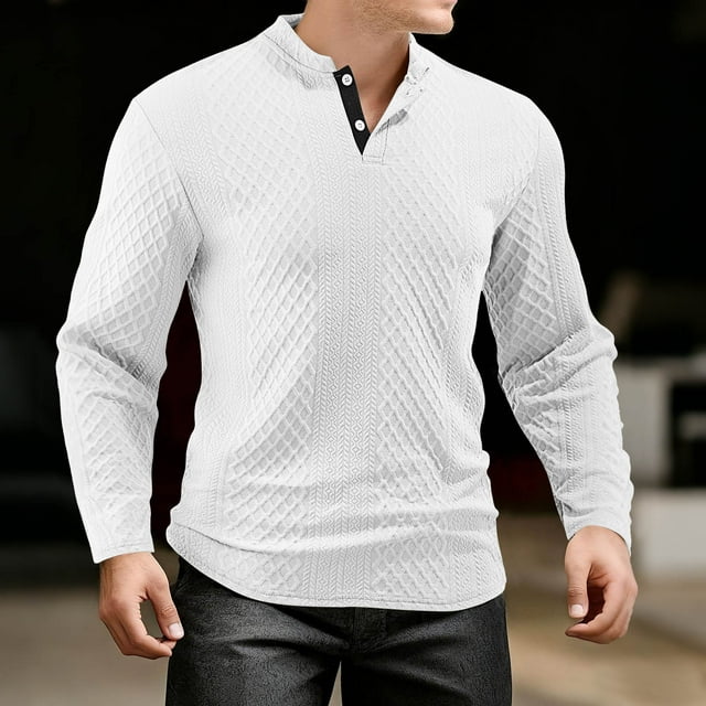 pstuiky camisetas de manga larga para hombre, Sudadera con capucha y cuello redondo de manga larga de color liso para hombre salir tops l