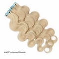 thumbnail image 3 of Benehair 100% Real Remy Human Hair Extensions Tape In Seamless Skin Weft Full Head Blonde Thick Body Wave Hair Thick 20 pcs 40pcs, 3 of 11