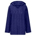 thumbnail image 6 of Lenpel Women's Pullover Sweaters Oversized V Neck Long Sleeve Cable Knitted Hoodies Trendy Fall Outfits, 6 of 7