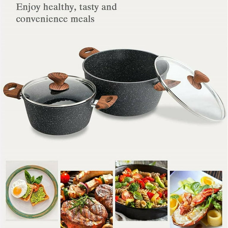 Kitchen Academy Induction Cookware Sets - 12 Piece Cooking Pan