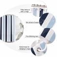 thumbnail image 6 of Navy Blue Aqua Striped Waterproof Fabric Shower Curtain, Farmhouse Stripe Art Waterproof Fabric Shower Curtain for Bathroom Curtains Bathtubs Hotel Washable Shower Curtains with 12 Hooks Long 72x78in, 6 of 8