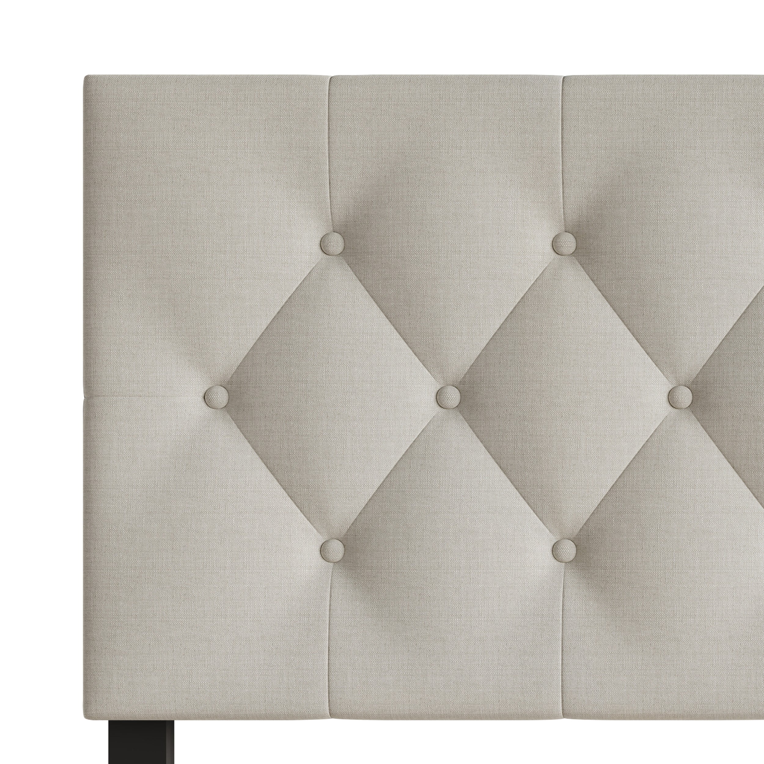 Home Design Gunnison Linen Upholstered Headboard with Button Tufted Design