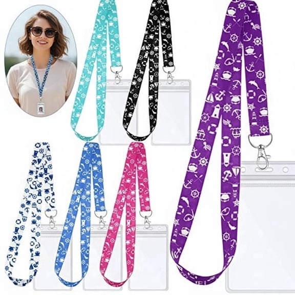 CHENGJIAN 6 pack Cruise Lanyard for Ship Cards with ID Holder Cruise Essentials Must Haveskey Waterproof Ship Card Holders for Women Men Travel Accessories