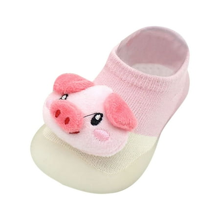 

YWDJ Kids Non-slip Soft Bottom Spring Fall Floor Socks Toddler Shoes Pink 24
