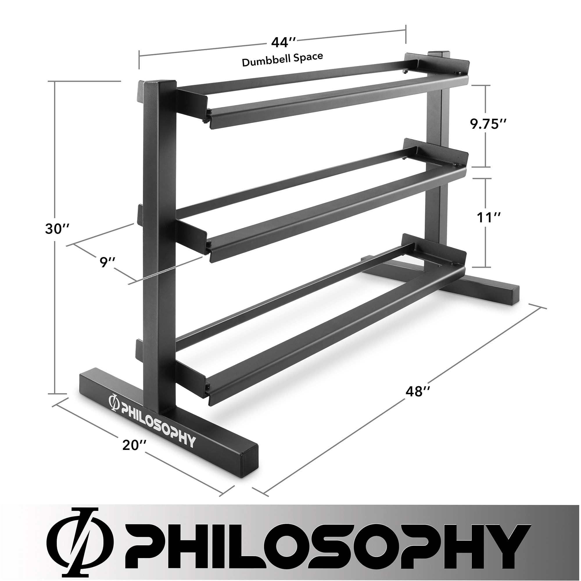 Philosophy Gym 3-Tier Dumbbell Weight Rack, Heavy-Duty