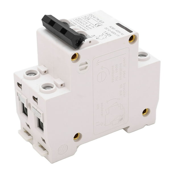 Mini Interruptor de CircuitO, interruptor de Protección Contra Sobrecarga 10a aplicacia Ancha 4000A Capacidad de Ruptura Respuesta Rápida DC 12-400V Distinta 2P PANEL DE PARA