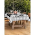 thumbnail image 2 of Grey Easter Outdoor Tablecloth - 52x70 Inch Rectangle Dining Table Cover, Spring Modern Cute Bunny Plaid Checkered Waterproof Outdoor Table Cloth with Umbrella Hole & Zipper for Picnic/Patio/Party, 2 of 7