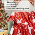 thumbnail image 3 of Christmas Flannel Fleece Blanket Lightweight Twin 60" x 80" (Red Reindeer), 3 of 7