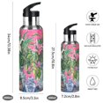 thumbnail image 2 of Yayeee 20oz Insulated Water Bottle Double Wall Stainless Steel with Flip Straw Lid, White Vibrant Flowers, 2 of 7
