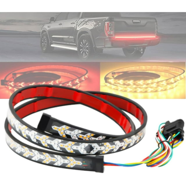 Temperament Fall Warning Signal Driving Light Strip 2025 LED Light Bar Strip Truck Flexible Switchback Red Amber Yellow Sequential Turn Signal Light Baby Night Light And Sound compatible with Machine