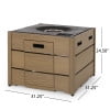 Camak Wood Resin Outdoor 31" Rectangular Fire Pit - 40,000 BTU, Brown