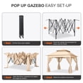 thumbnail image 5 of MASTERCANOPY 11 x 11ft Pop-up Gazebo Outdoor Canopy Tent with Mesh Walls, Khaki, 5 of 8