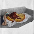 thumbnail image 6 of Razorback Soft Flannel Fleece Throw Blanket, Retro Emblem Design of Attacking Wild Boar in Oval Frame, Cozy Plush for Indoor and Outdoor Use, 50" x 60", Vermilion Burgundy, by Ambesonne, 6 of 6