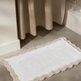 thumbnail image 4 of Cotton Scalloped Bathmat with Antiskid 20"x32" Beige – 100% Cotton Scalloped Bath Mat, Anti‑Skid, Soft & Absorbent Bathroom Rug for Shower, Tub & Entryway, 4 of 5