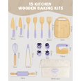 thumbnail image 4 of Juego de cocina de madera para niños Biticolor, 15 piezas, kit Montessori, color morado, 4 of 6