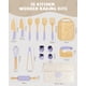thumbnail image 4 of Juego de cocina de madera para niños Biticolor, 15 piezas, kit Montessori, color morado, 4 of 6