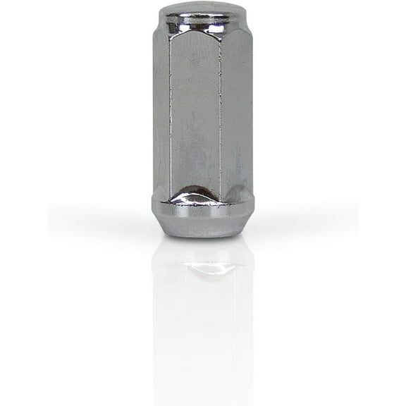 9/16-18 Chrome Bulge Acorn Lug Nuts 2" Tall Compatible with Ford Compatible with Chevy Compatible with Dodge Ram Trucks One Piece