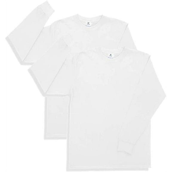 Yazbek Men's Heavy Weight (5.9-Ounce) Crew Neck Long Sleeve T-Shirt - (2-Pack)