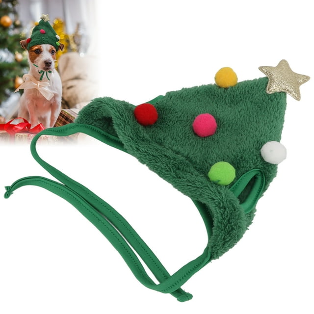 Dog Winter Hat, Winter Elastic Band Plush + Polyester Pet Christmas Hat for Festive Party Small,Large