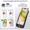thumbnail image 2 of Battery Case for iPhone 15 Pro, [2025 Upgraded] 7500mAh Portable Charging Recharable Protective Ultra-Slim Charr case Only 15Pro (6.1 Inch),, 2 of 3