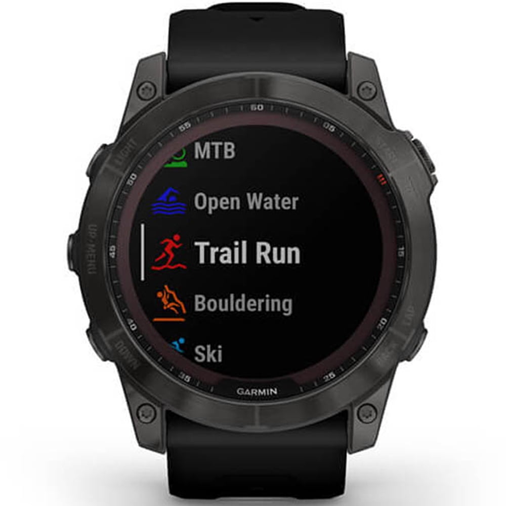 Garmin 010-02541-10 Fenix 7X Sapphire Solar Smartwatch Carbon Gray DLC Titanium with Black Band Bundle with 2 YR CPS Enhanced Protection Pack