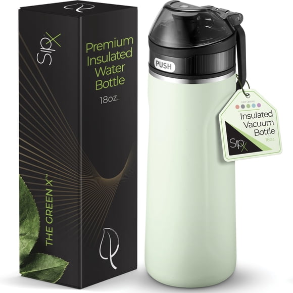 Botella de agua SIPX de acero inoxidable de 532 ml con tapa y sorbete