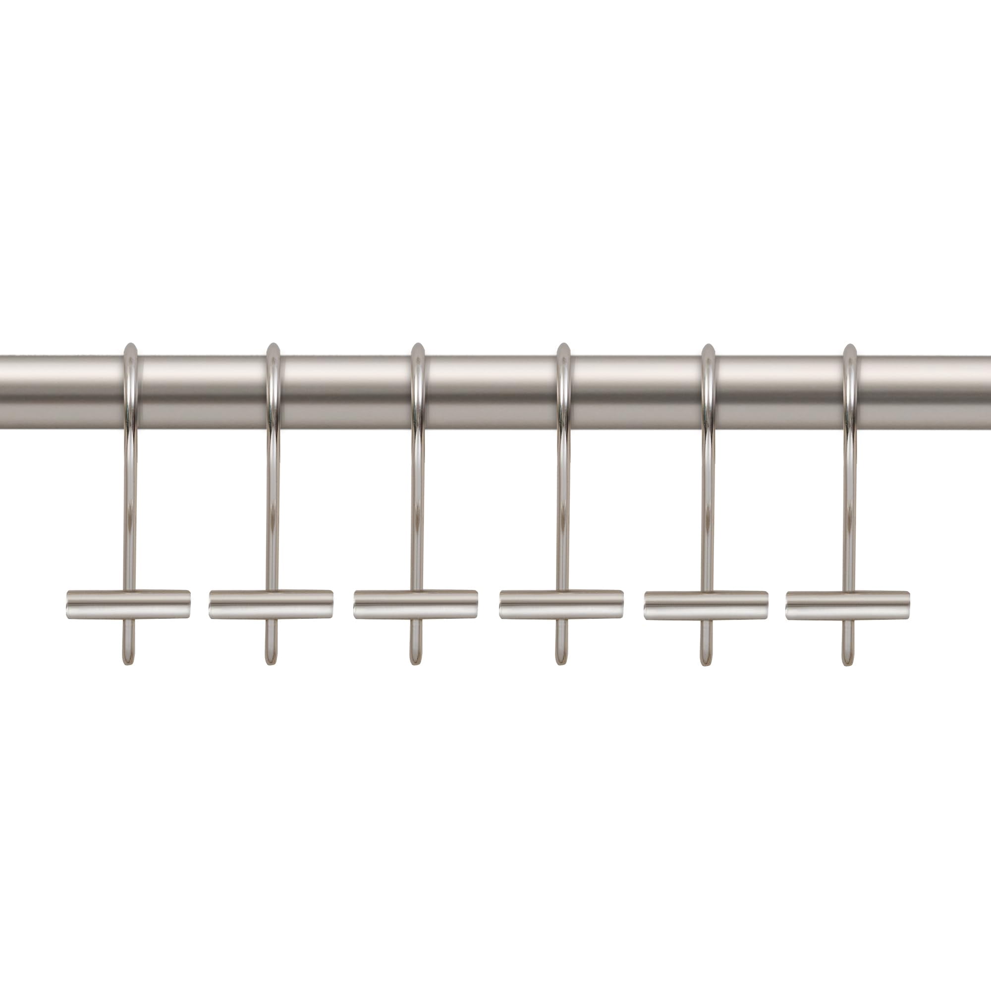Utopia Alley HK25BN Rust Resistant Shower Curtain Hooks Rings for Bathroom, Brushed Nickel - Set of 12
