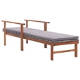 thumbnail image 4 of vidaXL Sun Lounger with Cushion Poly Rattan and Solid Acacia Wood Grey, 4 of 5