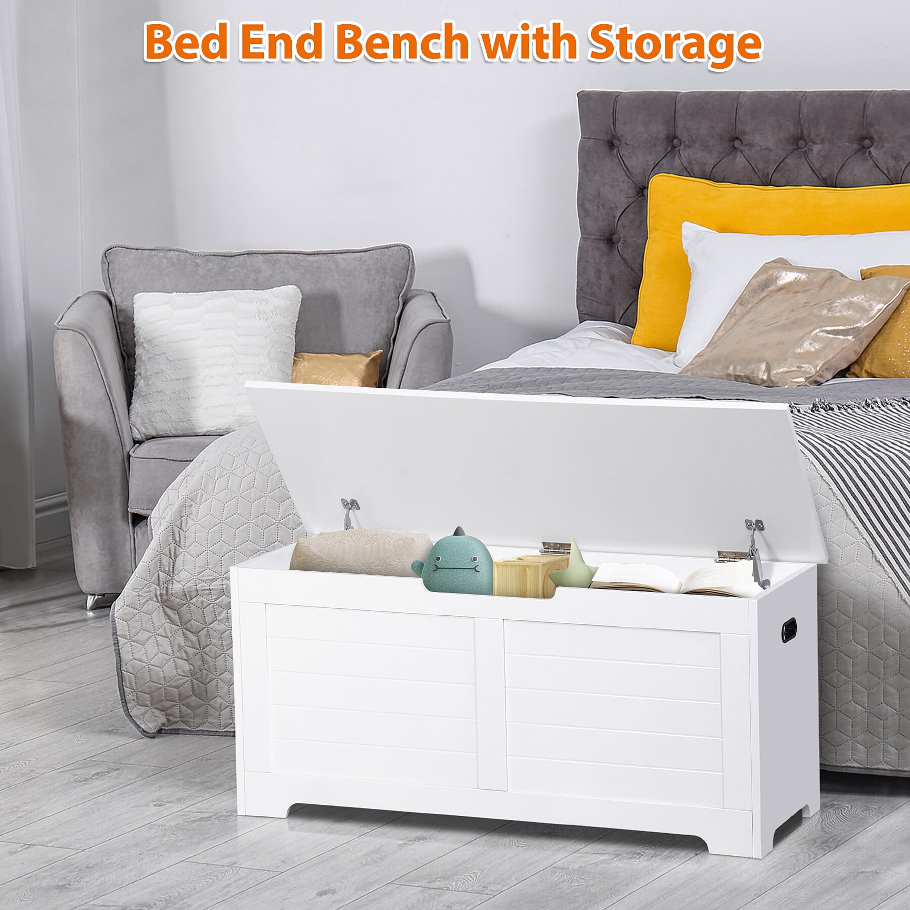 manomano1149ページ ZENY Indoor Wood Large Seat Storage Chest for Living Room