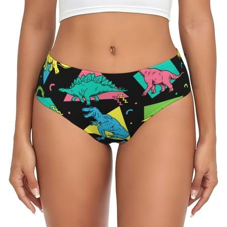 Womens Underwear  Cartoon Dinosaurs Kids No Show Seamless Underwear  Soft Comfy Stretch Panties  Hipster Ladies Panties Bikini Underwear Briefs