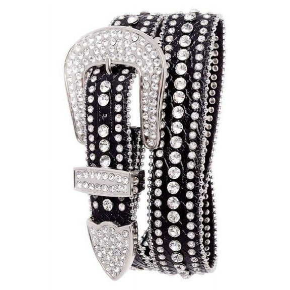 Nomad Creek Women's Rhinestone Studded Leather Belt