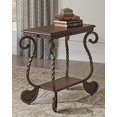 thumbnail image 2 of Ashley Furniture Signature Design - Rafferty Chairside End Table - Antique Finish with Metal Base - Rectangular - Dark Brown, 2 of 5