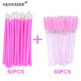 thumbnail image 2 of 100 Pcs Makeup Brushes For Lip Eyebows Eyelash Shining Mascara Wands Applicators False Lashes Beauty Tools 100pcs pink, 2 of 6