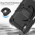 thumbnail image 7 of Case for iPad Mini 7 A17 Pro 2024/Mini 6 2021 8.3 Inch 7th/6th Gen with Screen Protector, 360 Degree Rotating Kickstand Hand Strap Shockproof Cover with Shoulder Strap, Black, 7 of 7