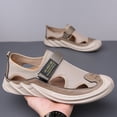 thumbnail image 4 of XUNKUSGA Mens Sandals Lightweight Comfortable Mesh Closed Toe Beach Sandal with Adjustable Straps Summer Hollow Out Breathable Hiking Sandals for Outdoor,Brown, 4 of 9