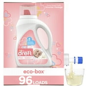 Dreft Stage 1: Newborn, Liquid Laundry Baby Detergent Eco-Box, HE Compatible, 105 fl oz 96 loads