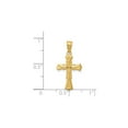 thumbnail image 3 of 14K Yellow Gold Patonce Cross Pendant Necklace for Men and Women with Beveled Edges Flared Tips Religious Symbolic Spiritual Jewelry Statement Accessory Solid Elegant Faith Design, 3 of 5