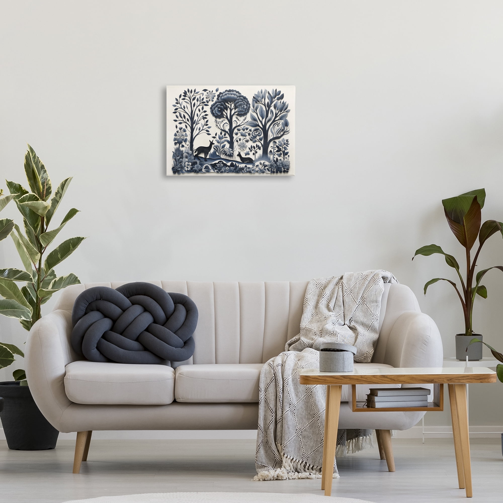 Stupell Industries Boho Forest Creatures Landscape Painting Gallery Wrapped Canvas Art Print Wall Art, 24 x 16