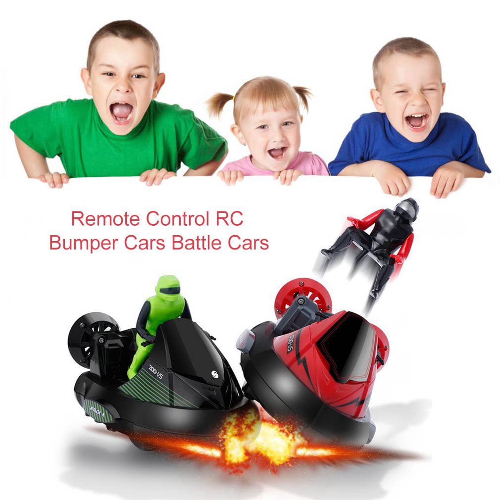 Set of 2 Remote Control RC Bumper Cars Battle Cars Battery Powered Action Toy US 