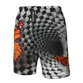 thumbnail image 4 of Logiee Butterflies Optical Illusion Print Mens Swim Trunks Quick Dry Board Shorts,Breathable Hawaii Beach Shorts Swimwear Bathing Suits-Medium, 4 of 6