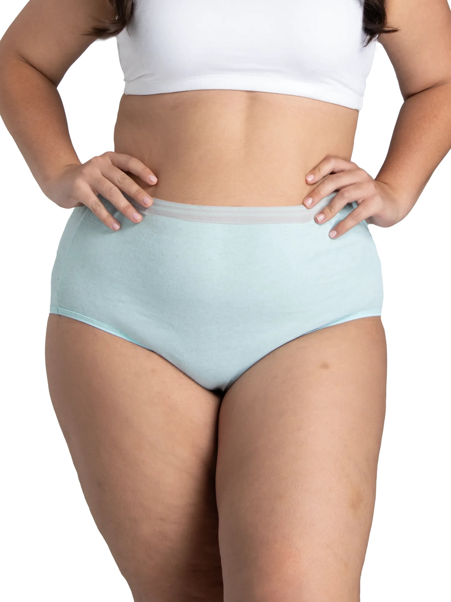 Fit for Me by Fruit of the Loom Women's Plus Size Cotton Brief Panties, Soft Comfort Waistband, Full Coverage, Multipacks, Sizes 1X–5X
