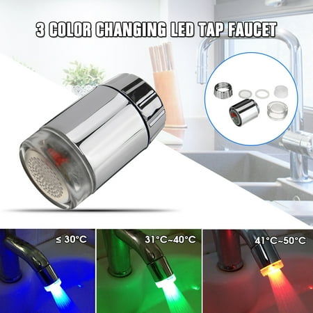 Water Glow Shower 3 Color Changing Led Tap Faucet Light