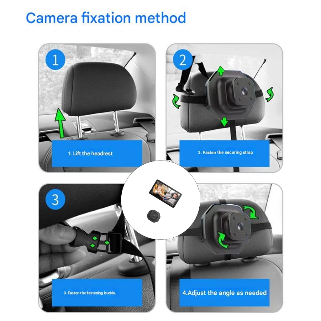 Wide Corner Rear Chair Baby Monitoring Structure 5 Foot 720P Screen Double Lens Ir Nocturnalvision For Automobiles And Travel