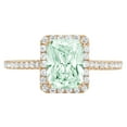 thumbnail image 3 of 1.86 ct Emerald Cut Simulated Green Diamond Solitaire with Simulated Diamond Accents 14K Yellow Gold Womens Engagement Ring, 3 of 6