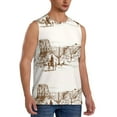 thumbnail image 2 of Bingfone Western Desert Cowboys Pattern Men's Tank Tops Workout Sleeveless Tee Shirts Running Beach Tanks for Men-Small, 2 of 8