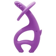 Mombella Ellie Elephant Soft Silicone Teething Toys for 3-12month Babies, A Training Toothbrush & A Gum Massage for Unisex babies. Purple